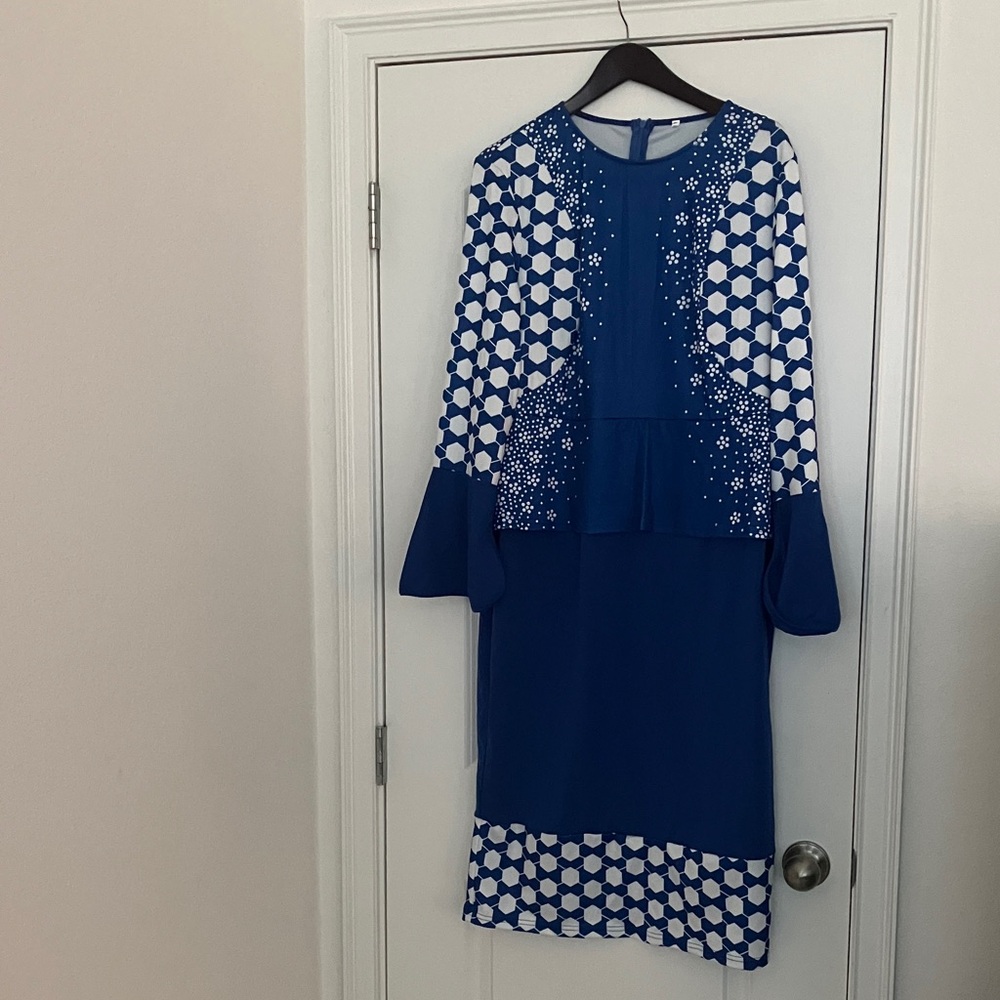 Elegant Blue and White Women's Dress brand new!